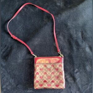 Coach Heart Print Messenger Crossbody Bag